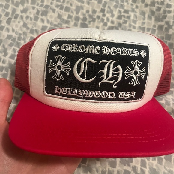 Chrome Hearts red and White Logo Cap - Picture 1 of 8